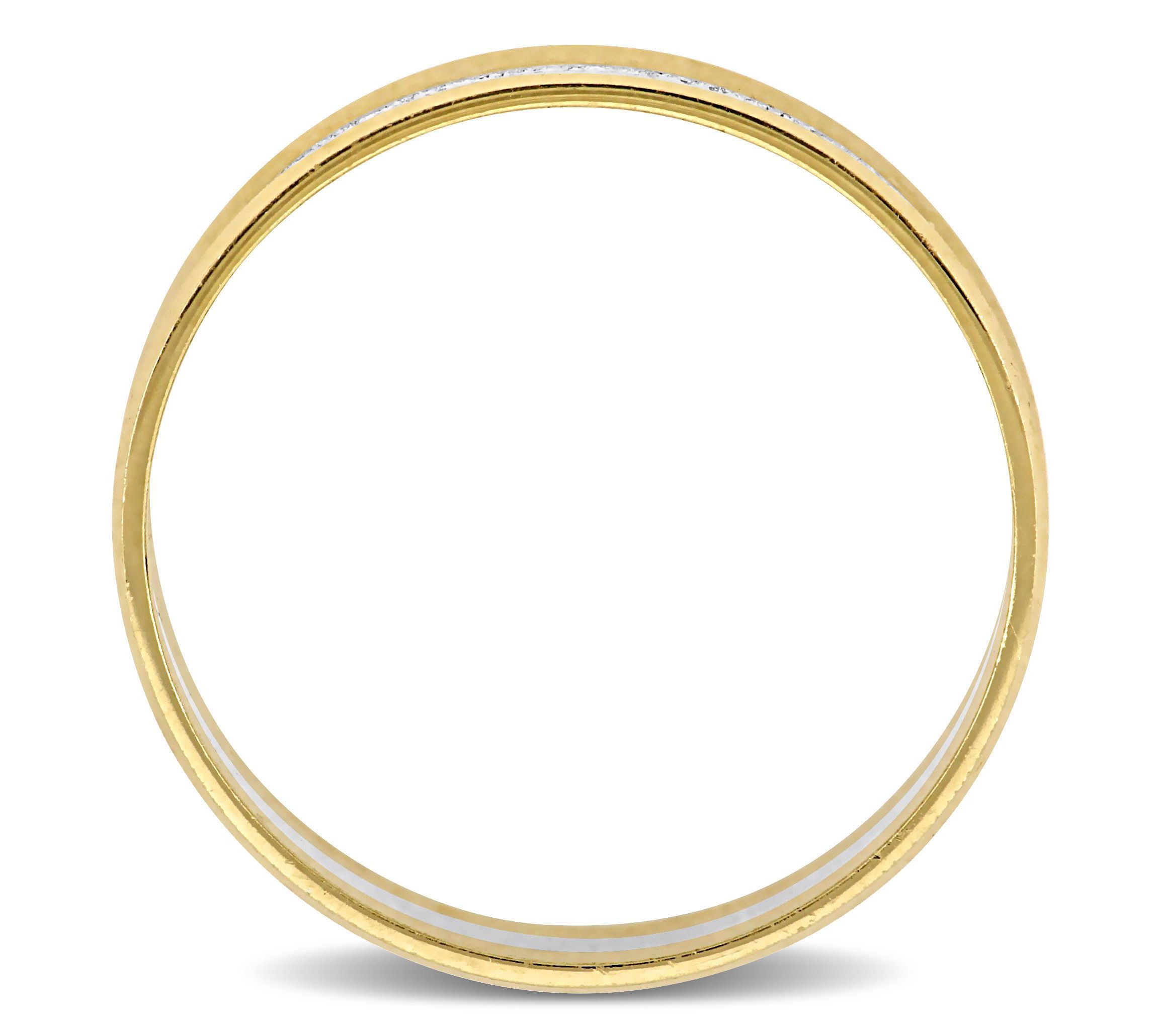 Center Motif Ladies Wedding Band in 14K 2-Tone Gold