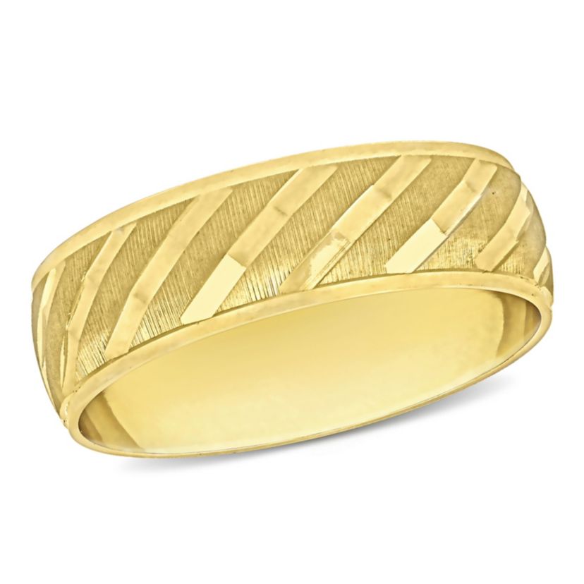 Mens Wedding Band in 10K Yellow Gold