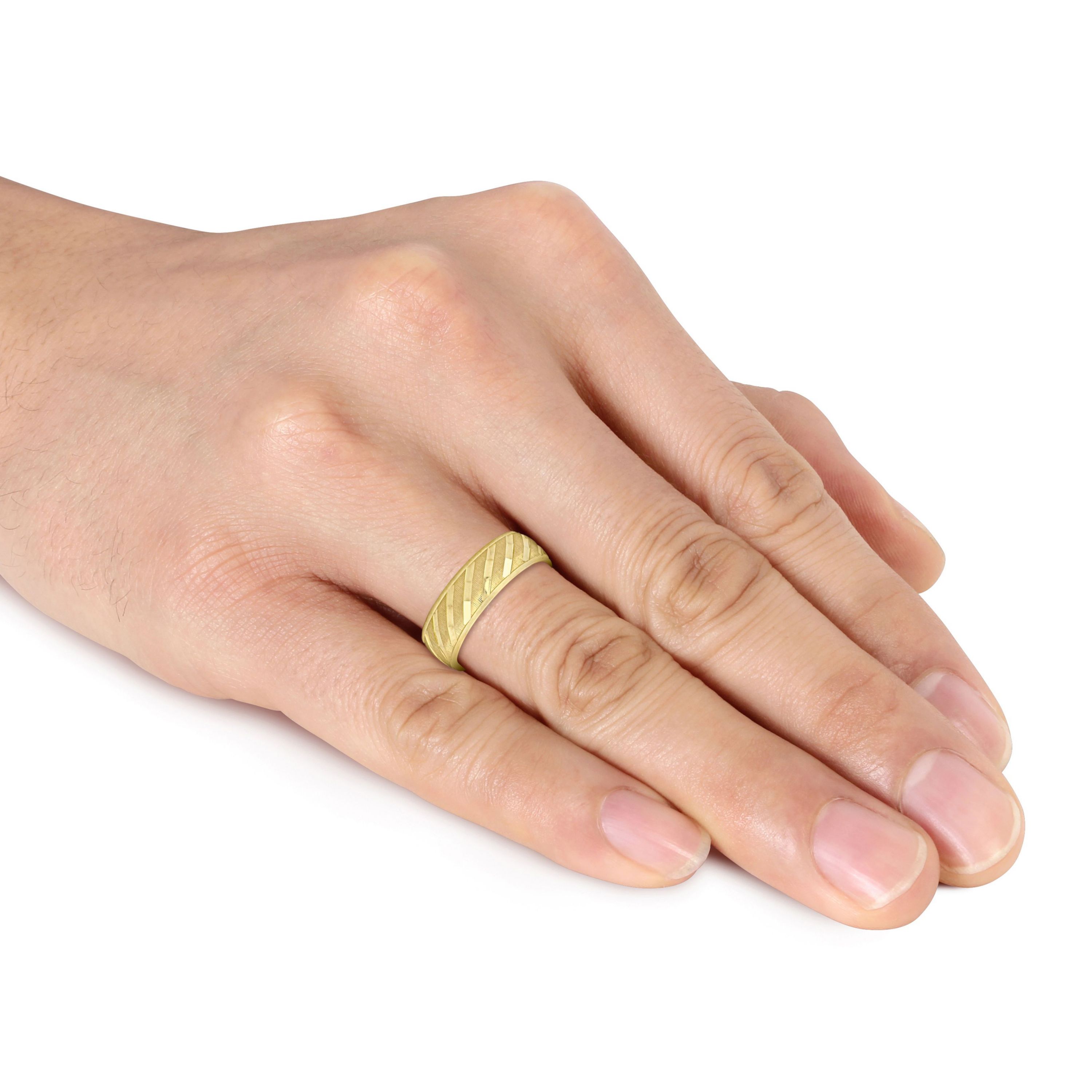 Mens Wedding Band in 10K Yellow Gold