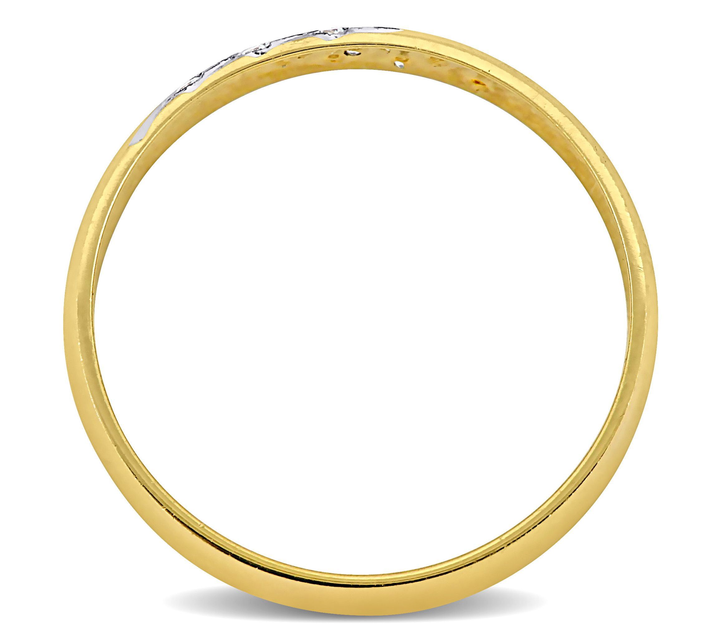 Cubic Zirconia 3-Row Mens Wedding Band in 14K 2-Tone Gold
