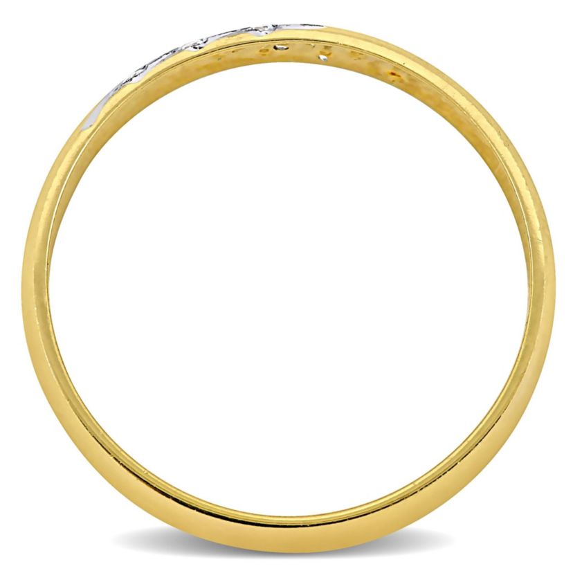 Cubic Zirconia 3-Row Mens Wedding Band in 14K 2-Tone Gold