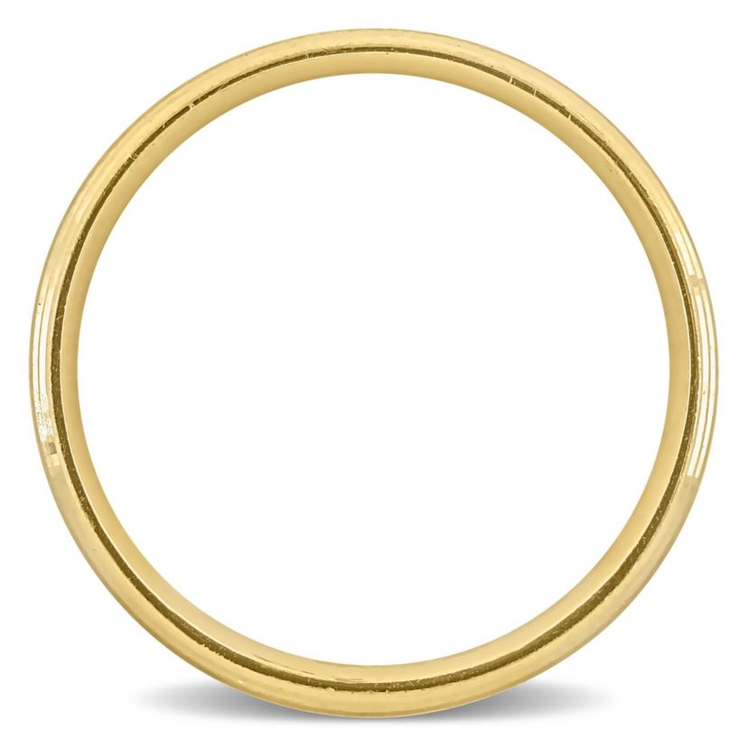 Brushed Finish Beveled Edge Mens Wedding Band in 14K Yellow Gold