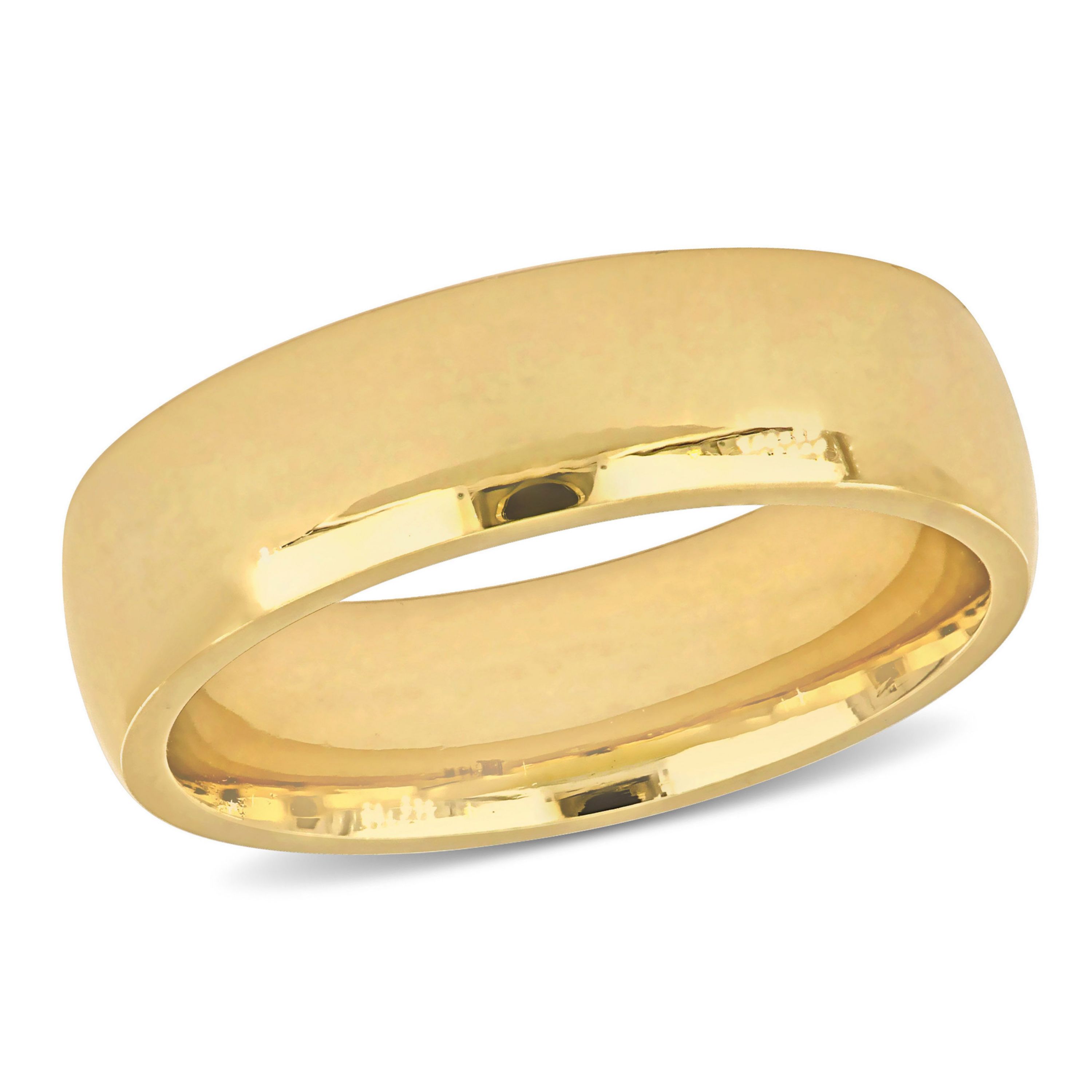 Polished Finish Comfort Fit Mens Wedding Band in 14K Yellow Gold