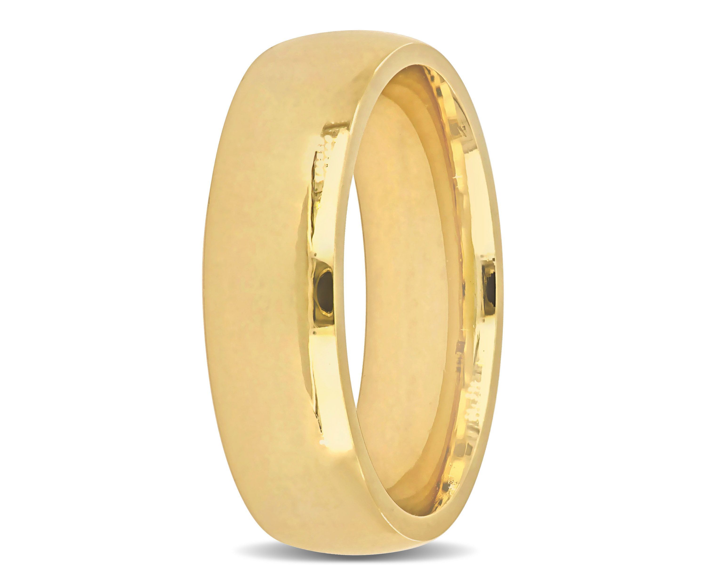 Polished Finish Comfort Fit Mens Wedding Band in 14K Yellow Gold