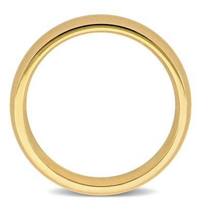 Polished Finish Comfort Fit Men's Wedding Band 14K Yellow Gold