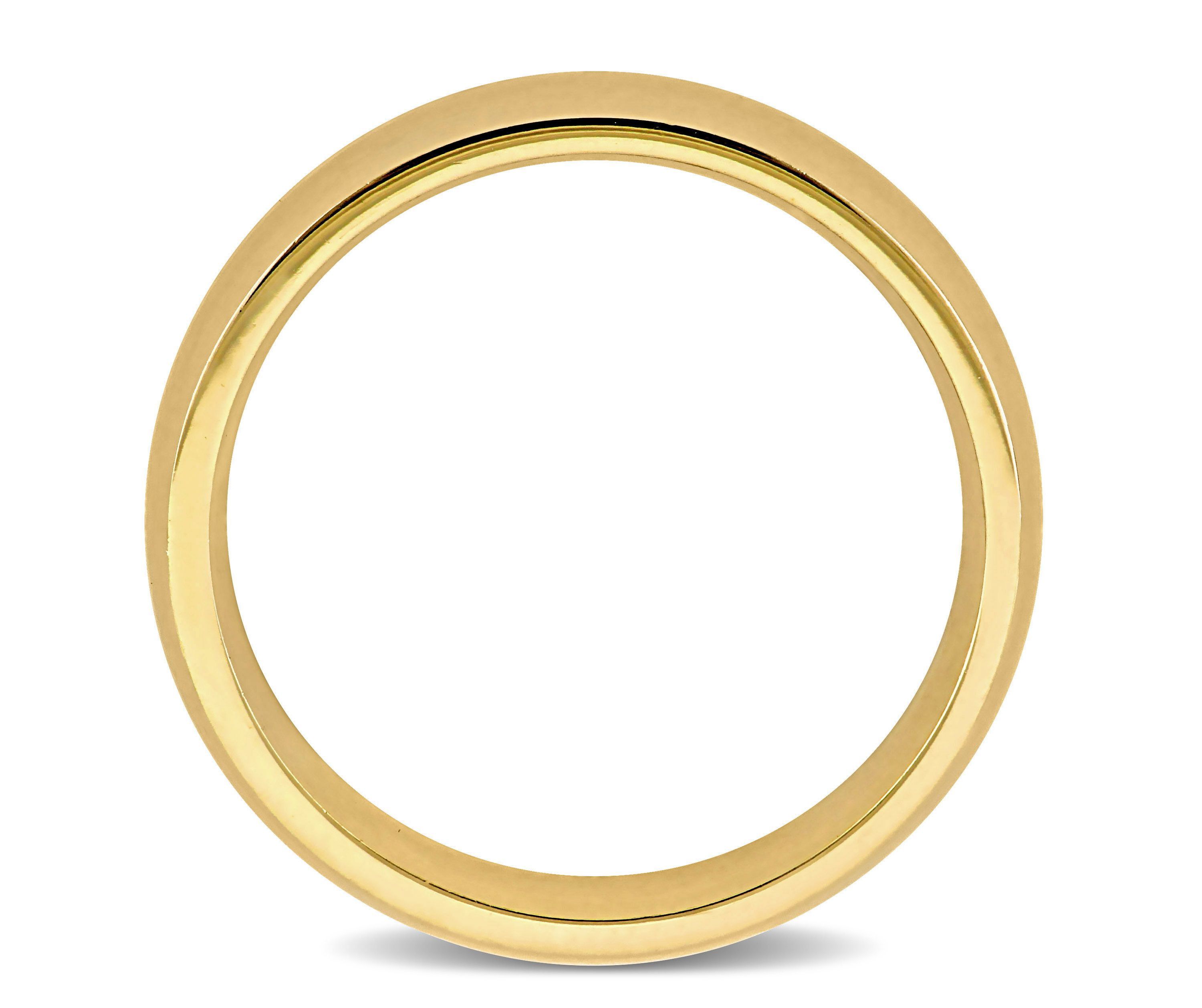 Polished Finish Comfort Fit Mens Wedding Band in 14K Yellow Gold