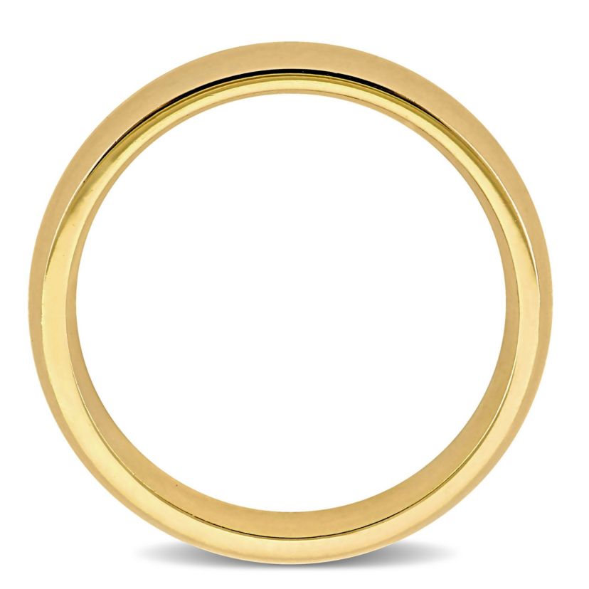 Polished Finish Comfort Fit Mens Wedding Band in 14K Yellow Gold