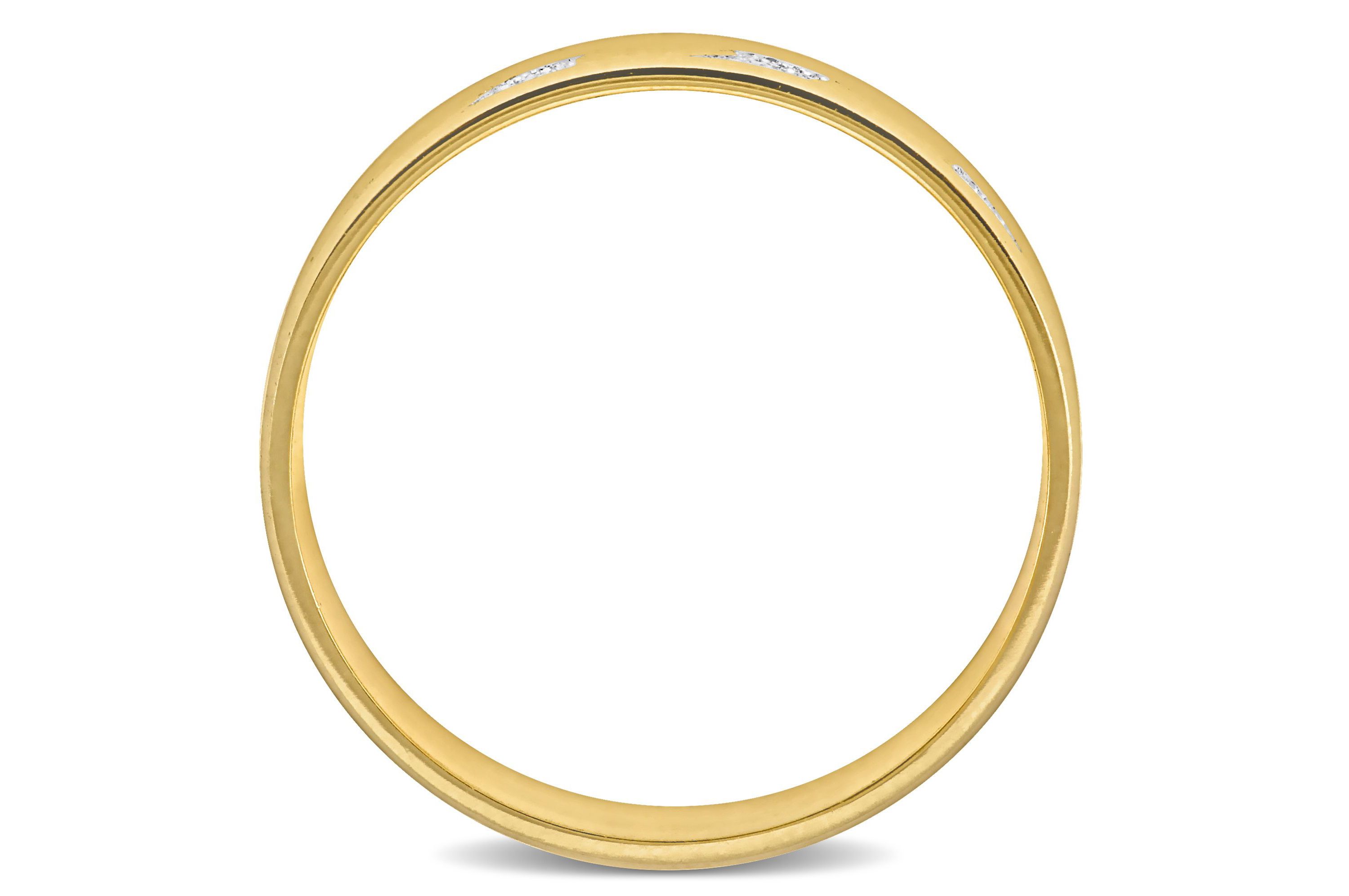 Ribbed and Striped Curved Ladies Wedding Band in 14K Yellow Gold
