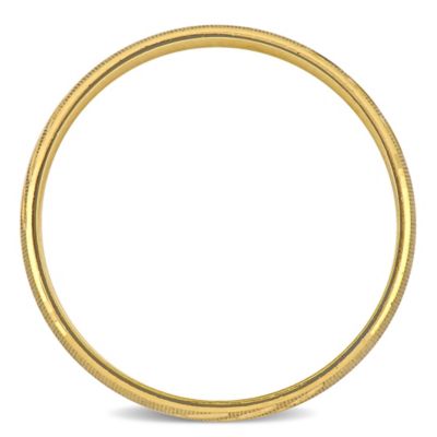 Striped Brushed Finish Men's Wedding Band 14K Yellow Gold