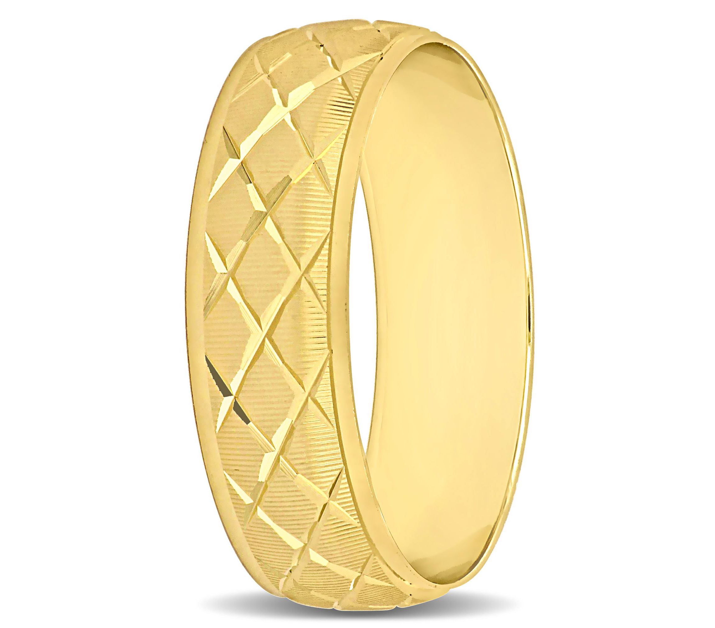 Lattice Mens Wedding Band in 14K Yellow Gold