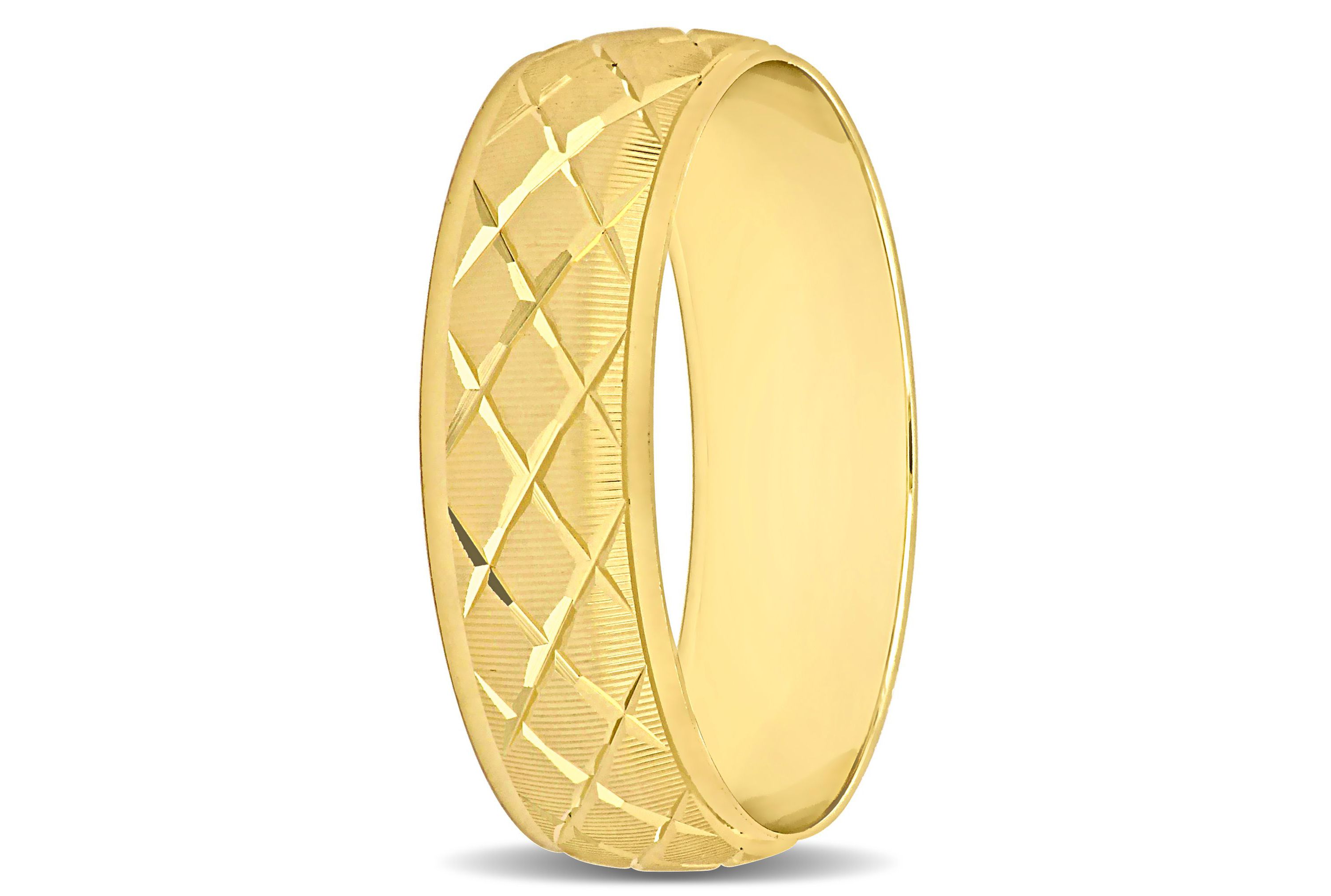 Lattice Mens Wedding Band in 14K Yellow Gold