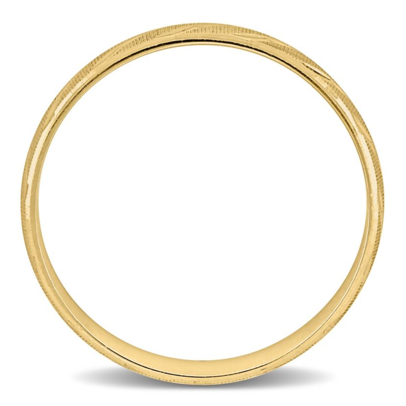 Textured Striped Mens Wedding Band in 14K Yellow Gold