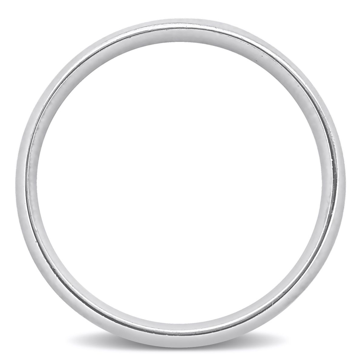 Polished Finish Mens Wedding Band in 14K White Gold