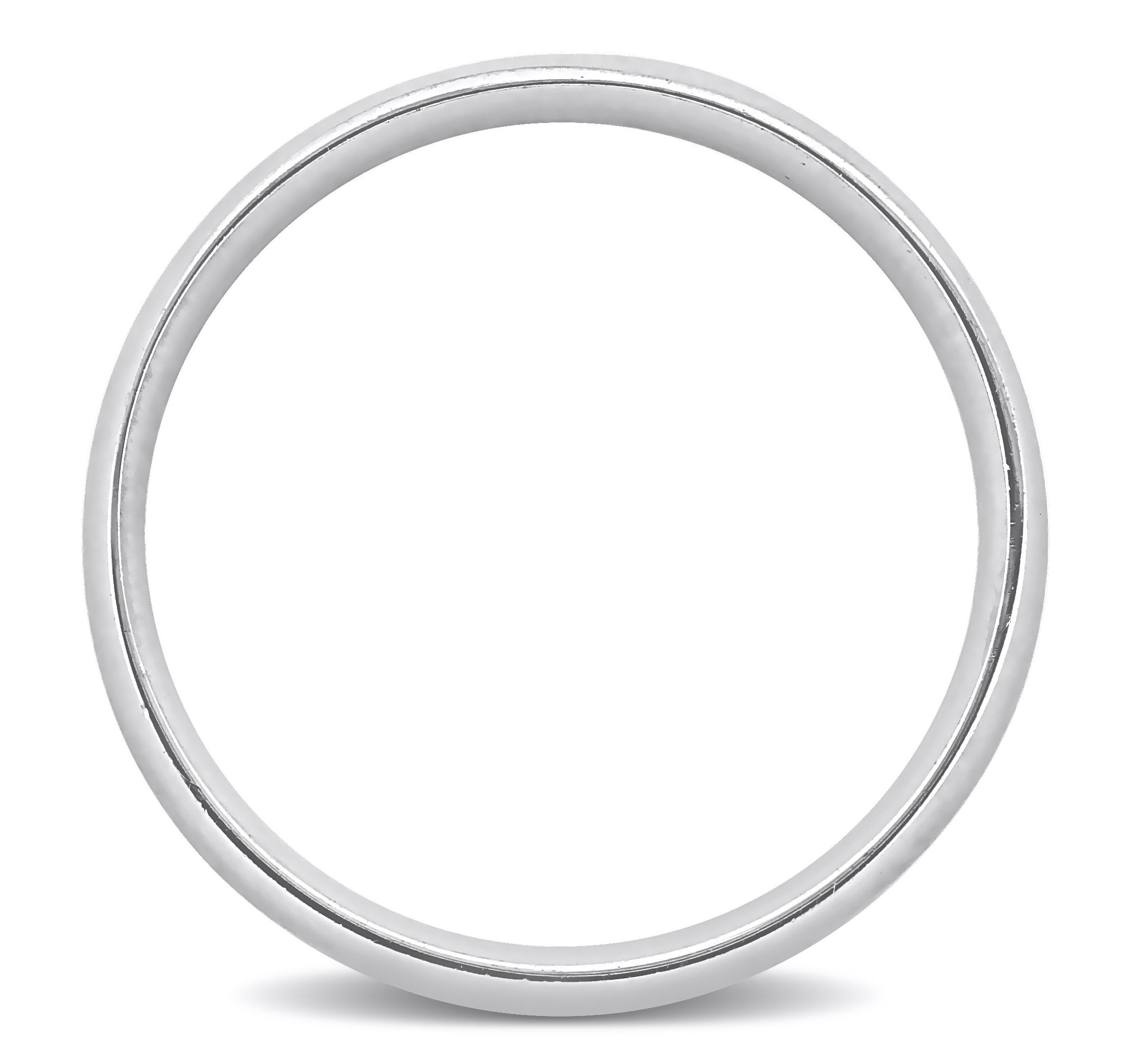 Polished Finish Mens Wedding Band in 14K White Gold