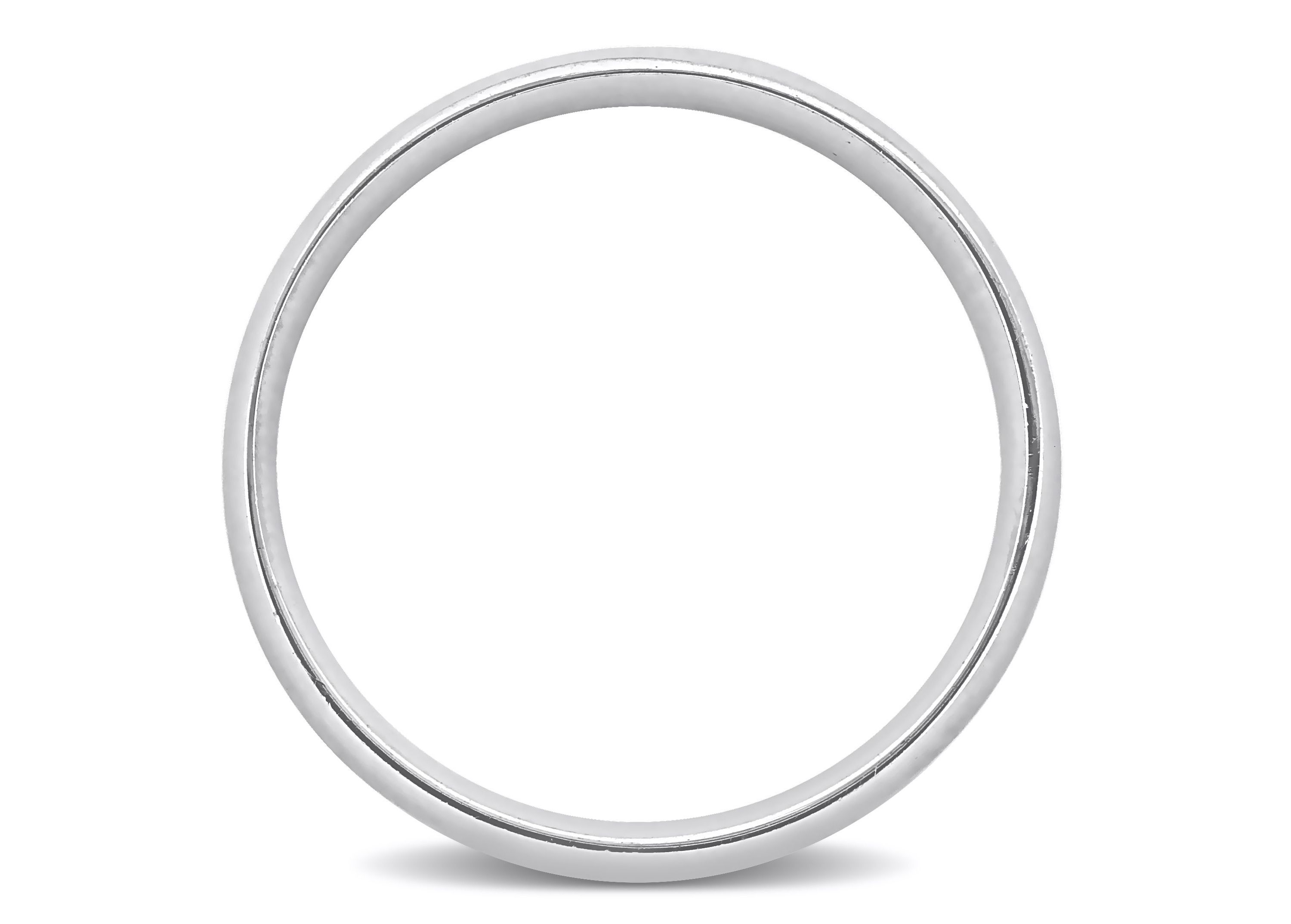 Polished Finish Mens Wedding Band in 14K White Gold