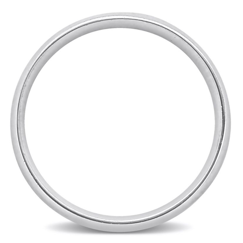 Polished Finish Mens Wedding Band in 14K White Gold