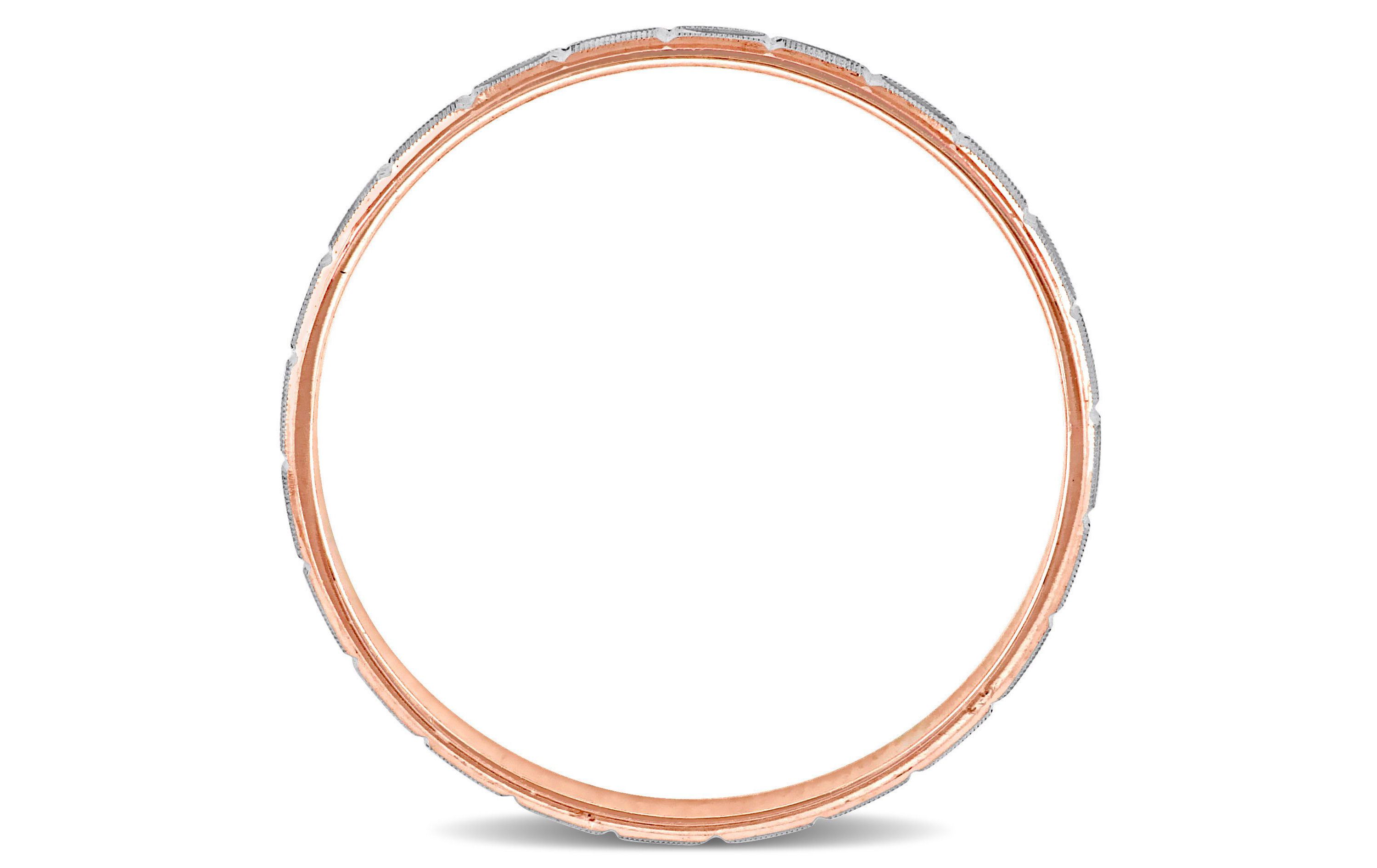 Ladies Wedding Band in 10K Tri-Tone Gold