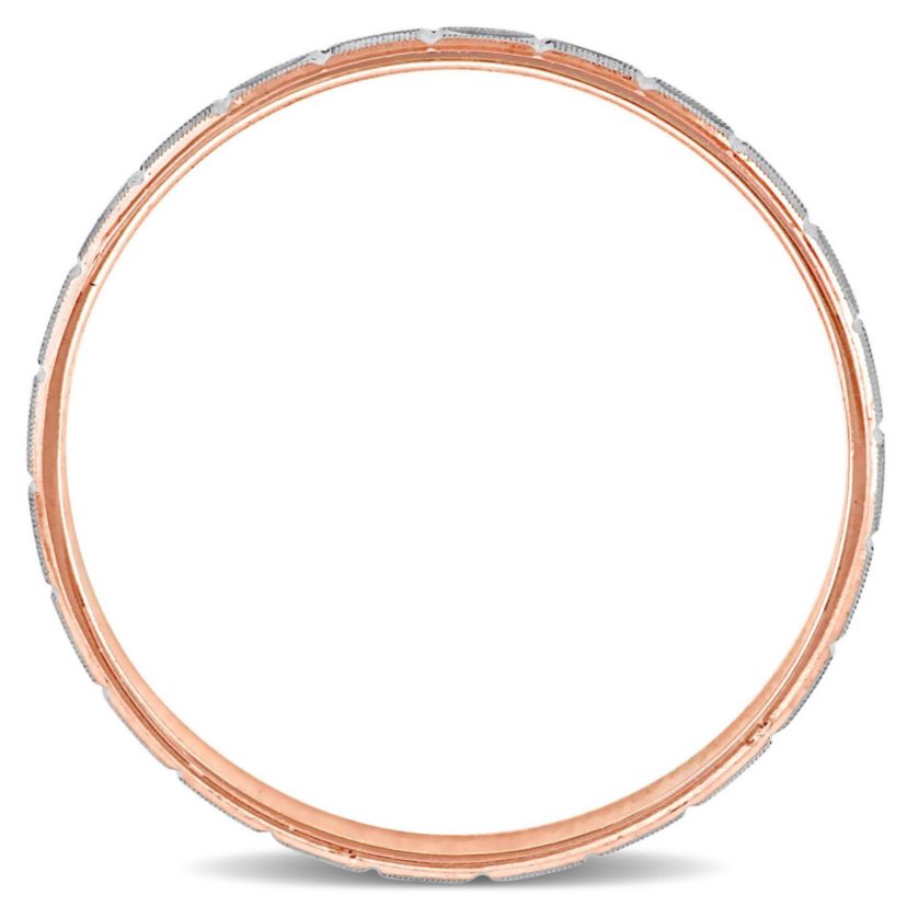 Ladies Wedding Band in 10K Tri-Tone Gold