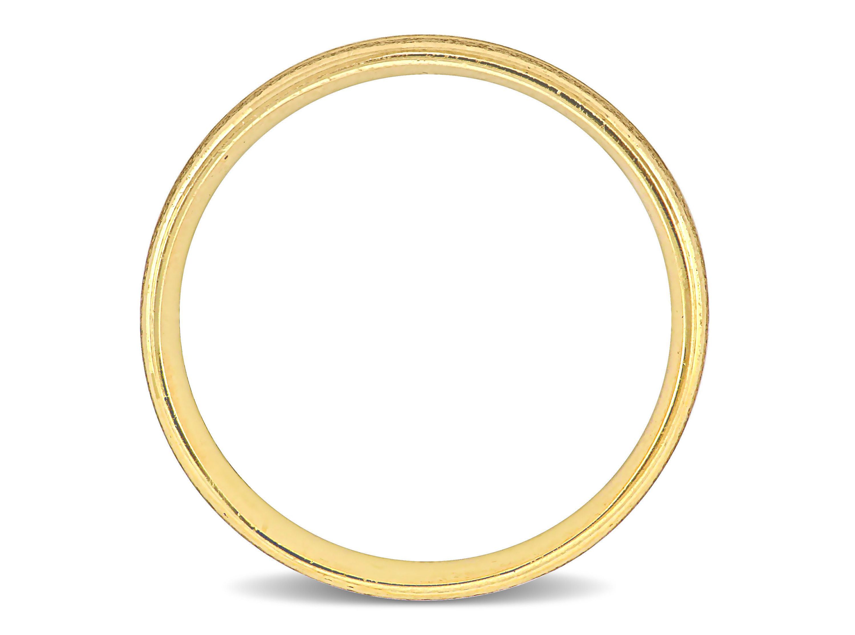 Double Row Textured Ladies Wedding Band in 14K Yellow Gold