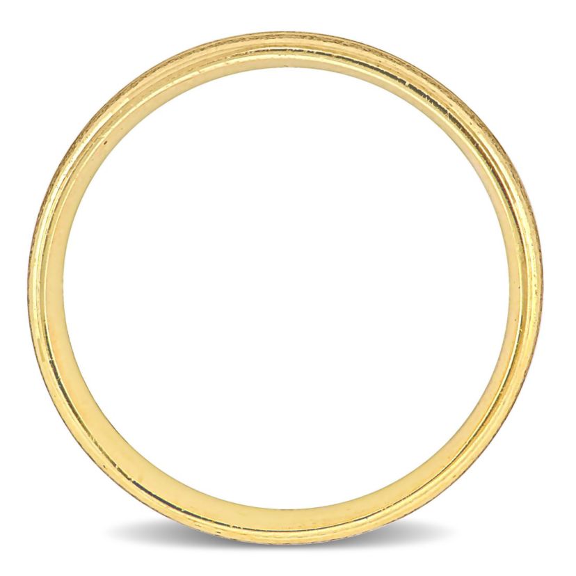 Double Row Textured Ladies Wedding Band in 14K Yellow Gold