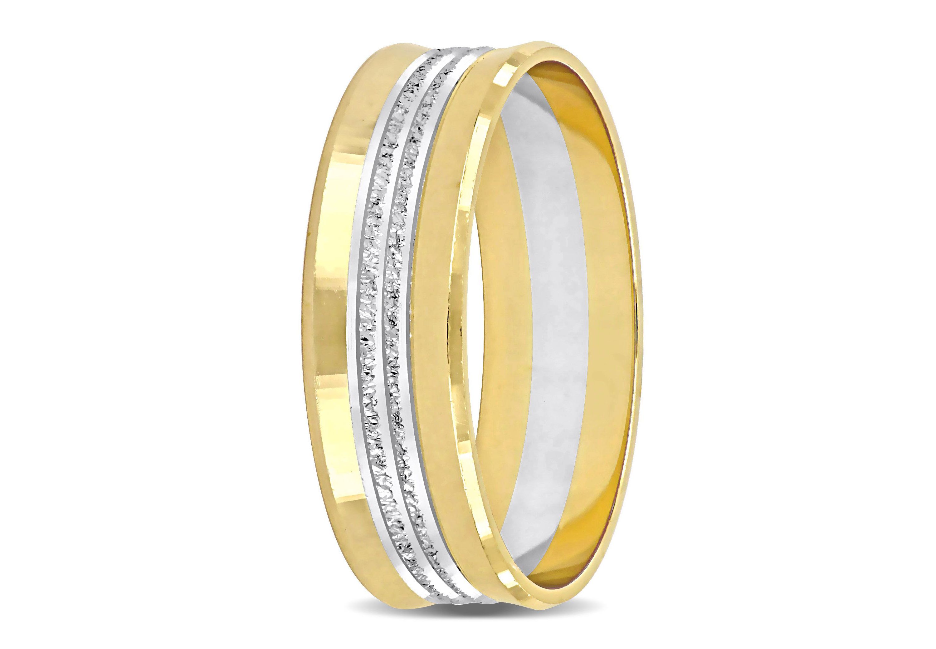 Mens Wedding Band in 10K 2-Tone Gold