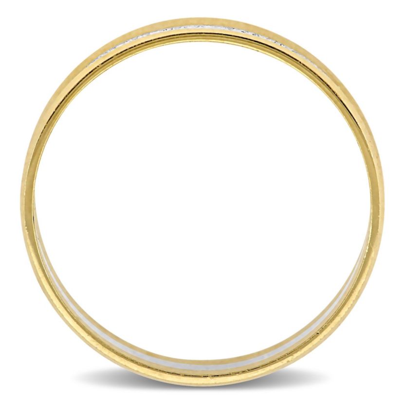 Mens Wedding Band in 10K 2-Tone Gold