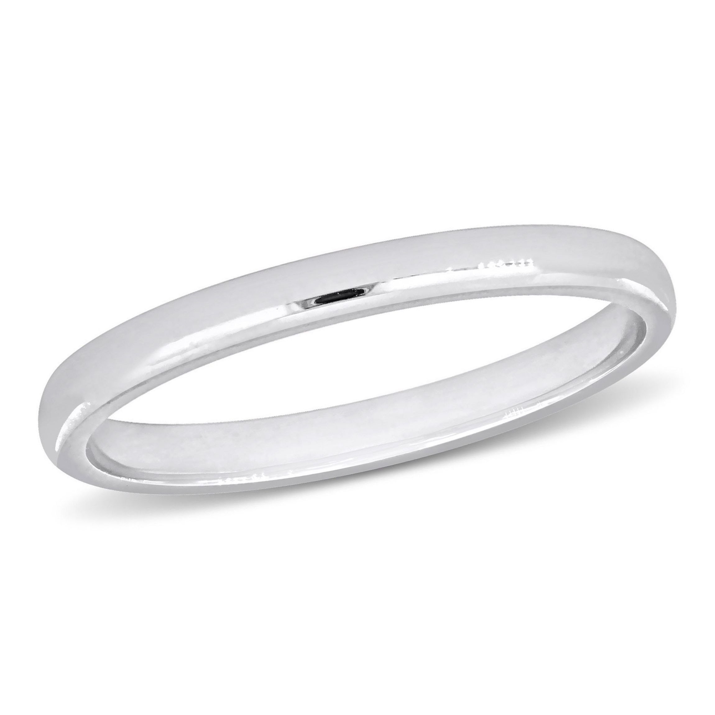 Comfort Fit Ladies Wedding Band in 14K White Gold