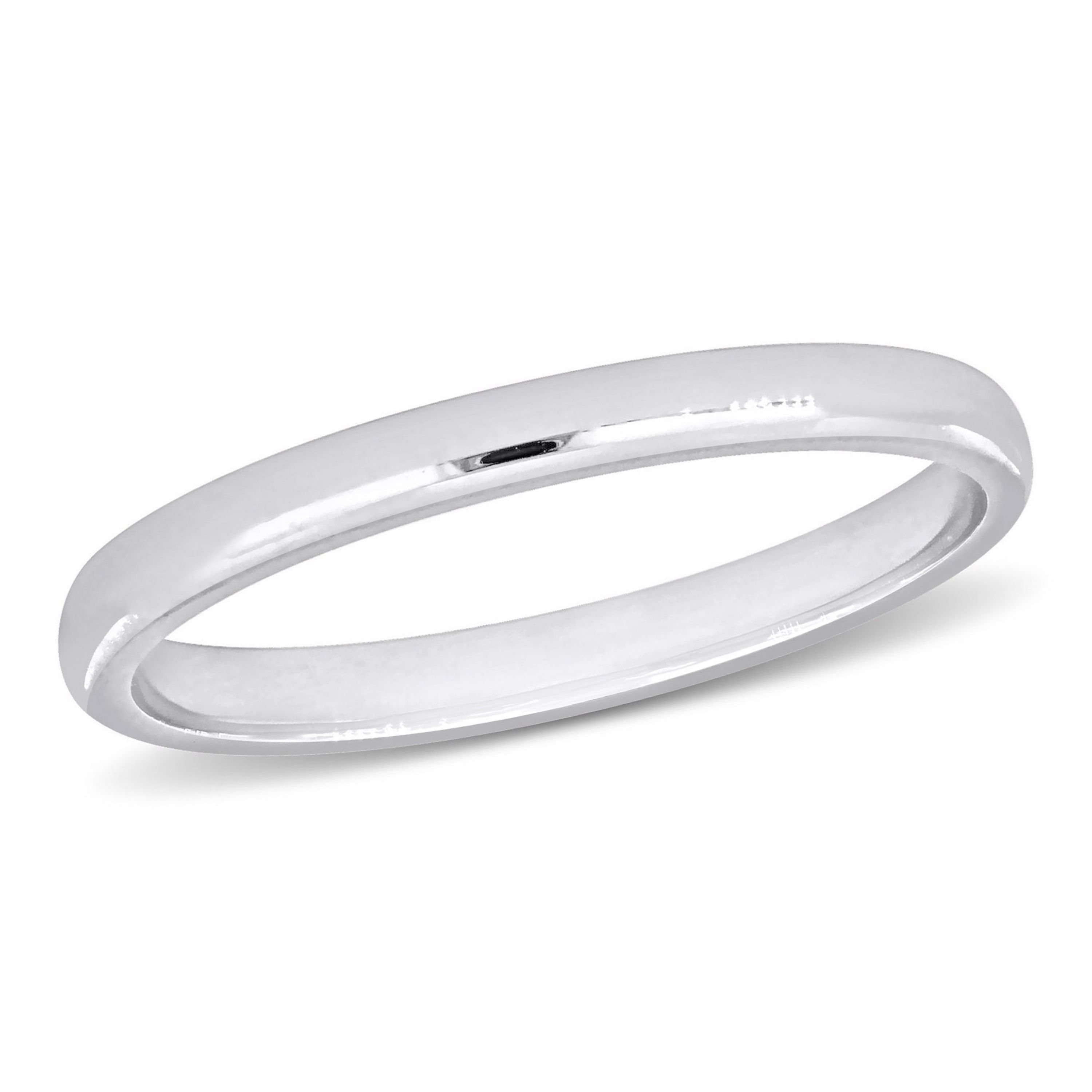 Comfort Fit Ladies Wedding Band in 14K White Gold