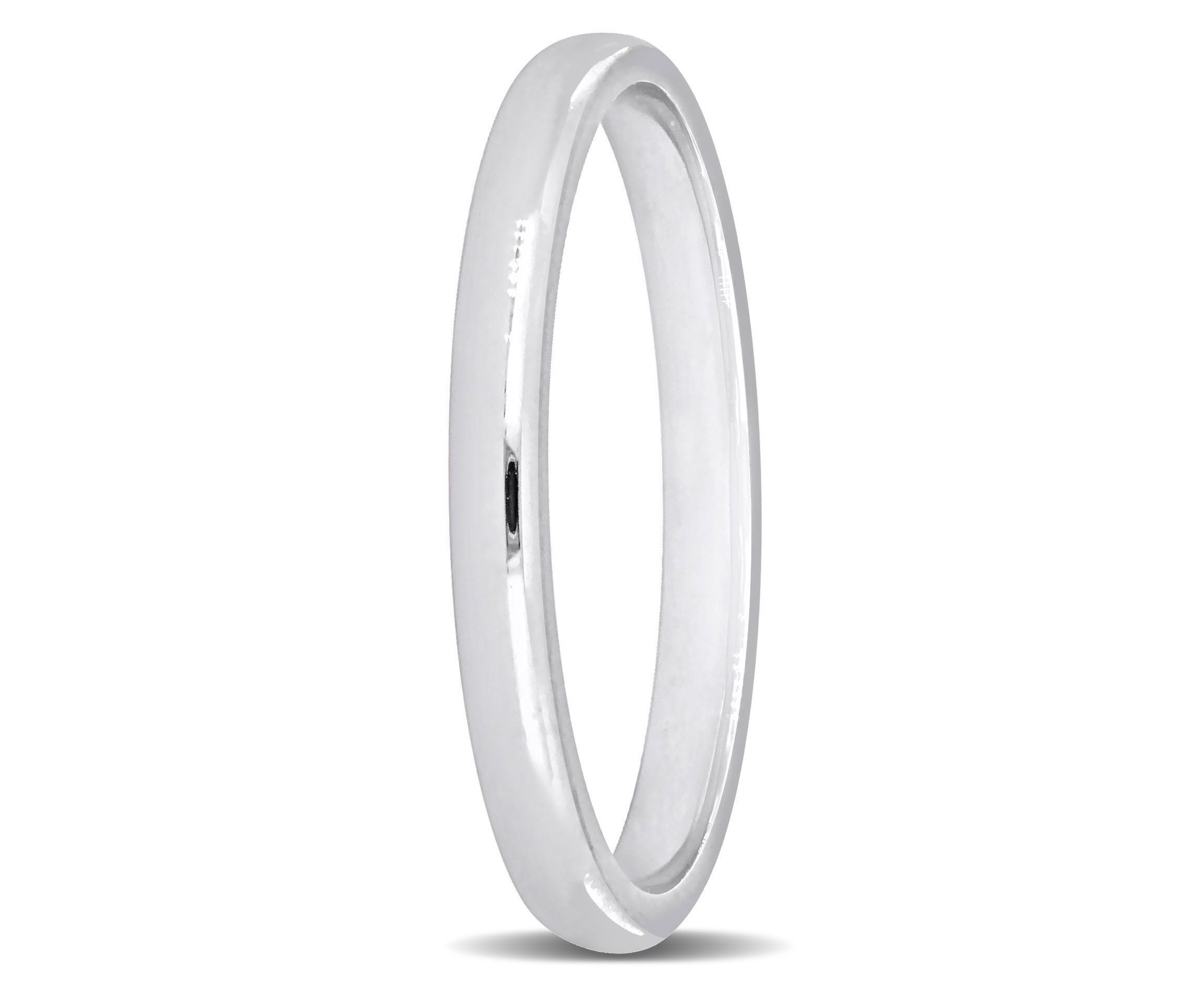 Comfort Fit Ladies Wedding Band in 14K White Gold