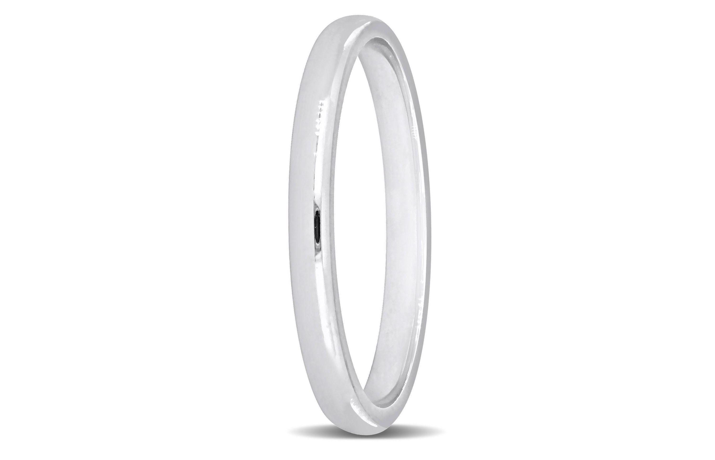 Comfort Fit Ladies Wedding Band in 14K White Gold