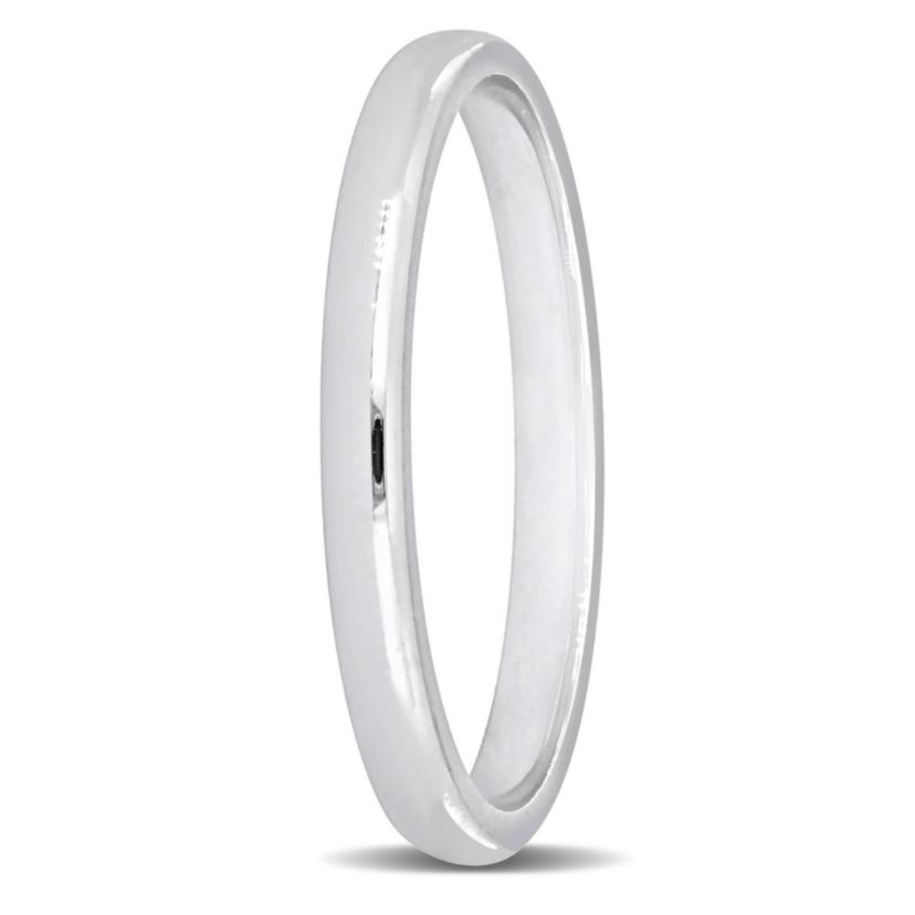 Comfort Fit Ladies Wedding Band in 14K White Gold