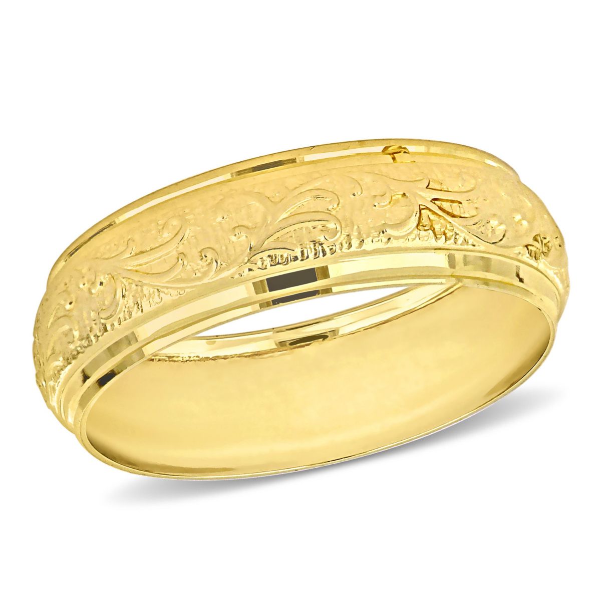 Antique Filigree Ladies Wedding Band in 14K Yellow Gold