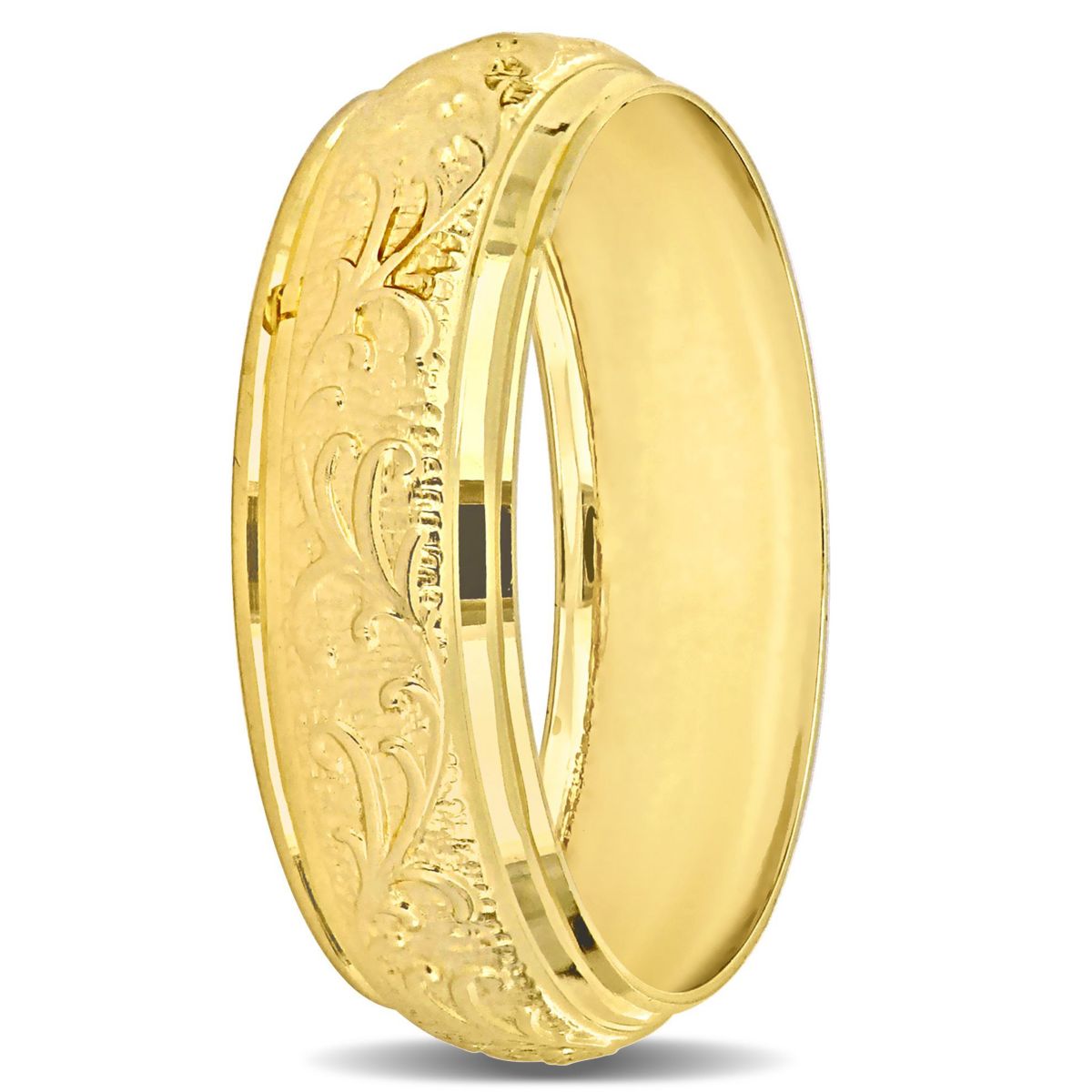 Antique Filigree Ladies Wedding Band in 14K Yellow Gold
