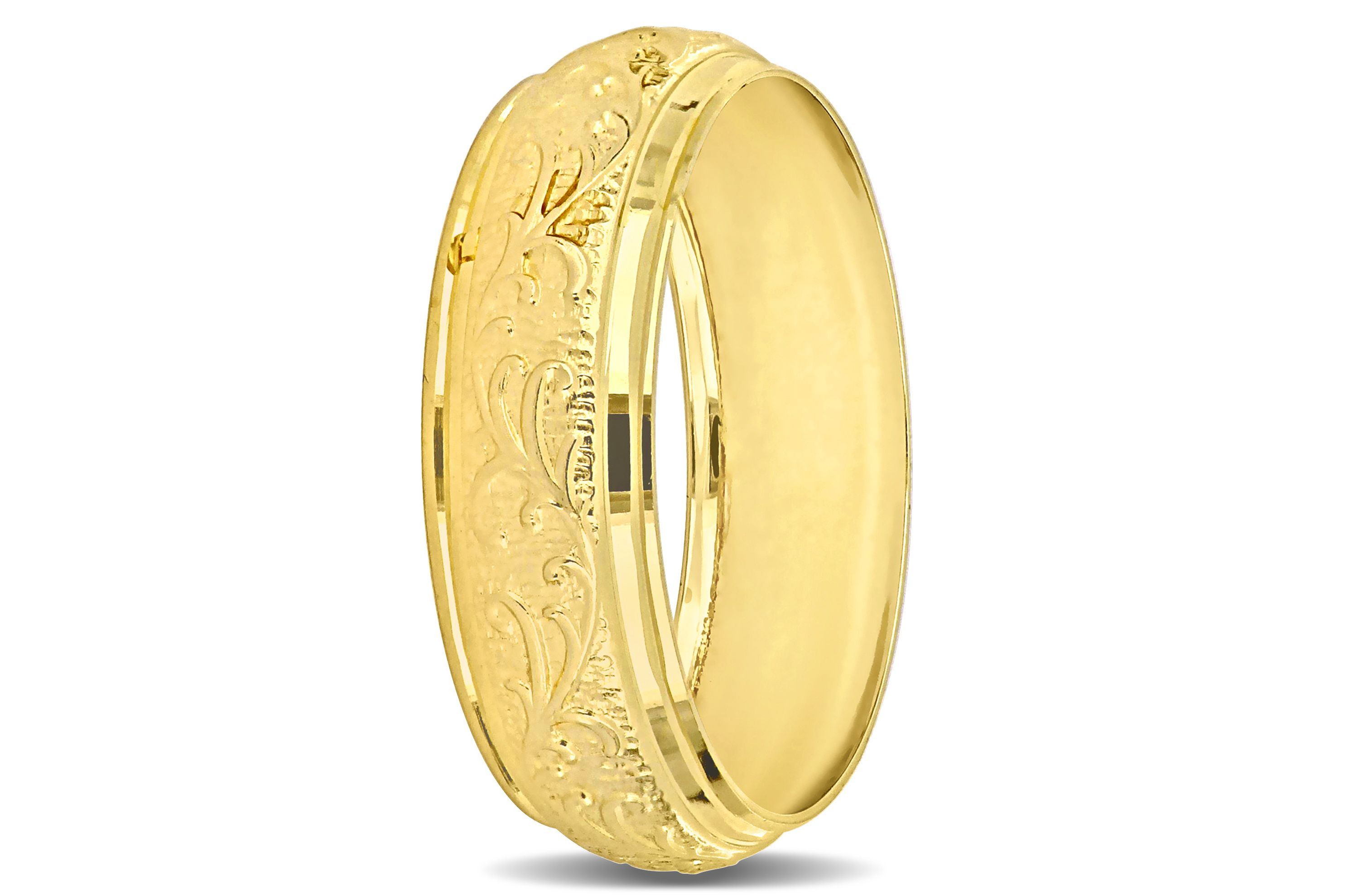 Antique Filigree Ladies Wedding Band in 14K Yellow Gold