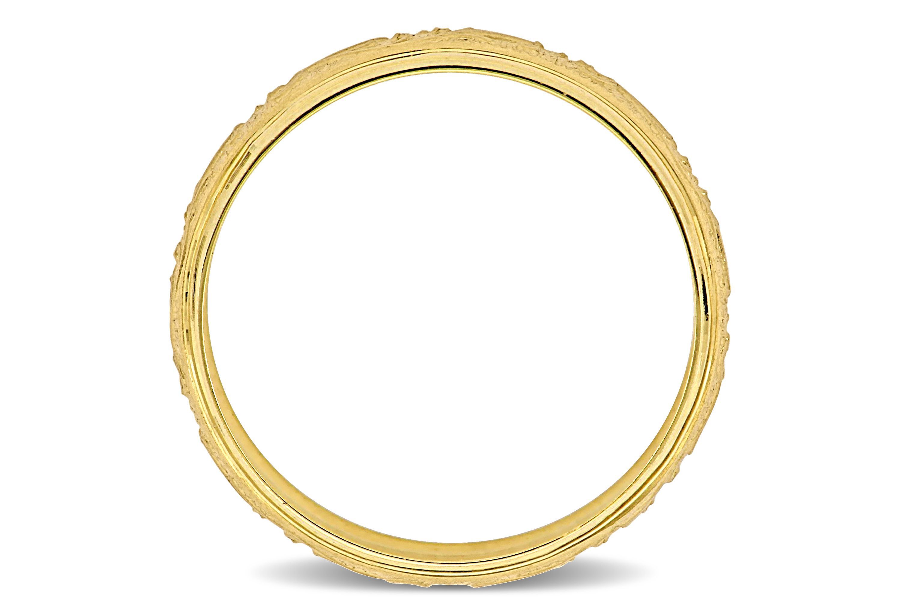Antique Filigree Ladies Wedding Band in 14K Yellow Gold