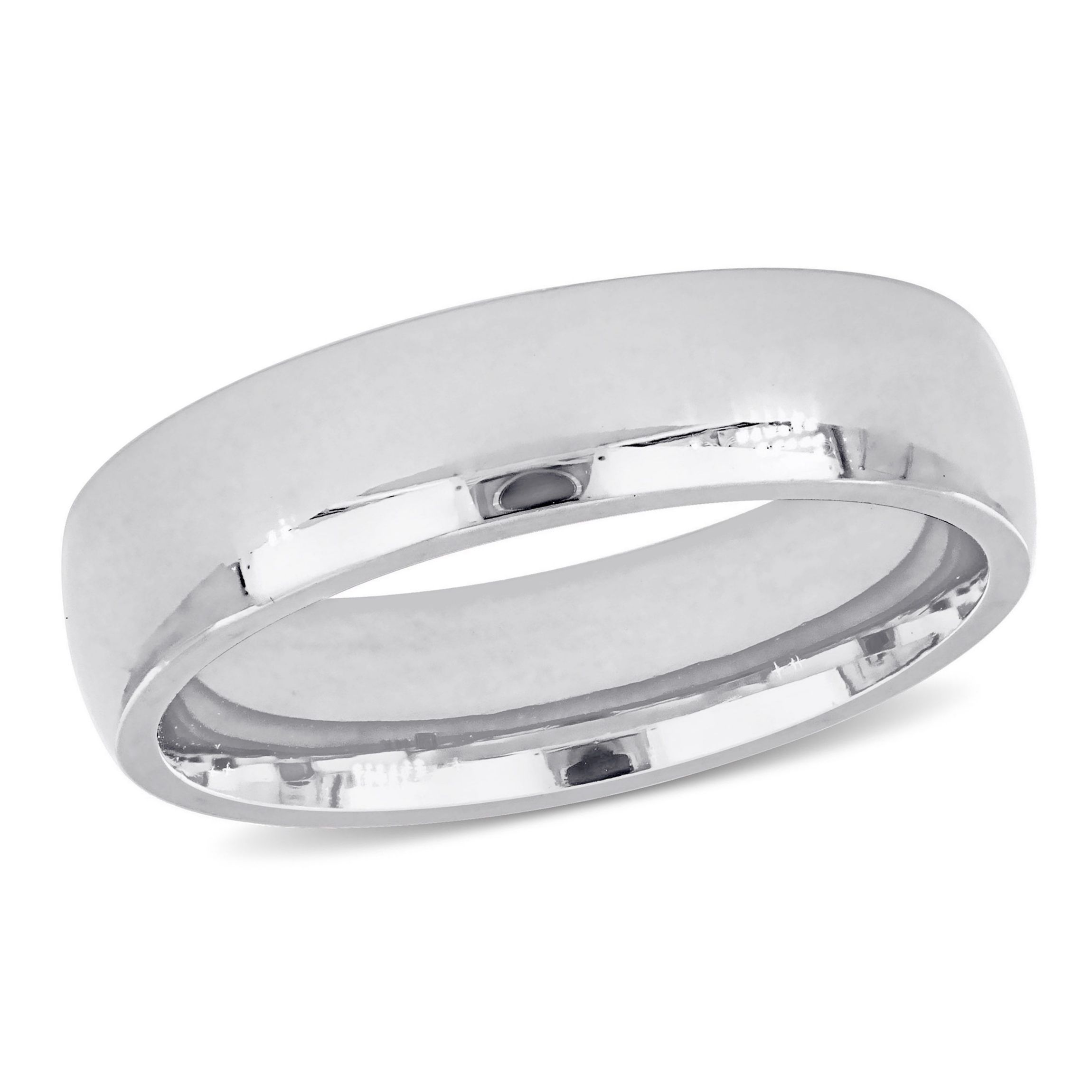 Comfort Fit Mens Wedding Band in 14K White Gold