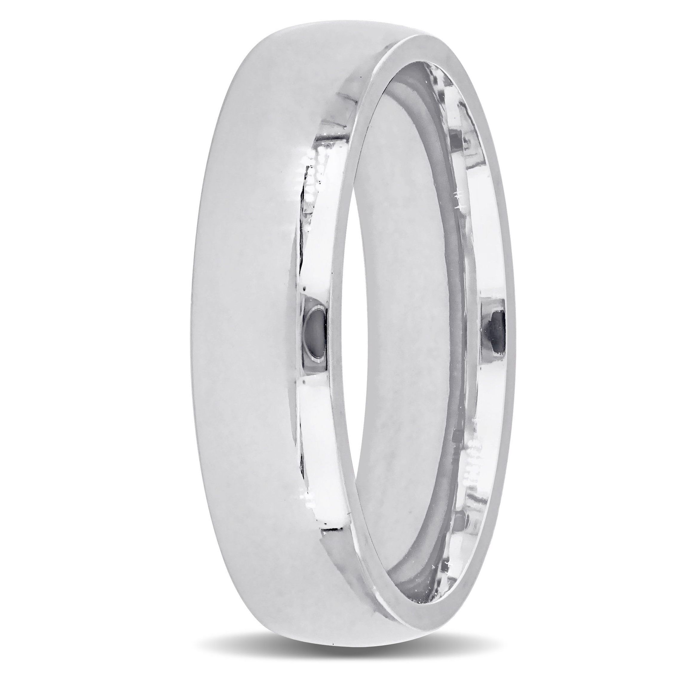 Comfort Fit Mens Wedding Band in 14K White Gold