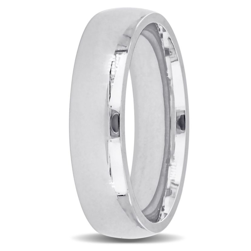 Comfort Fit Mens Wedding Band in 14K White Gold