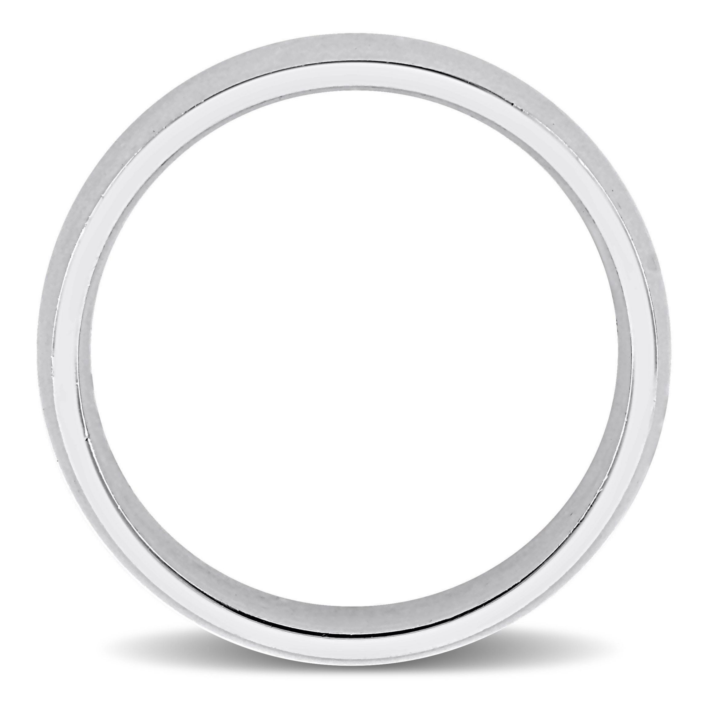 Comfort Fit Mens Wedding Band in 14K White Gold
