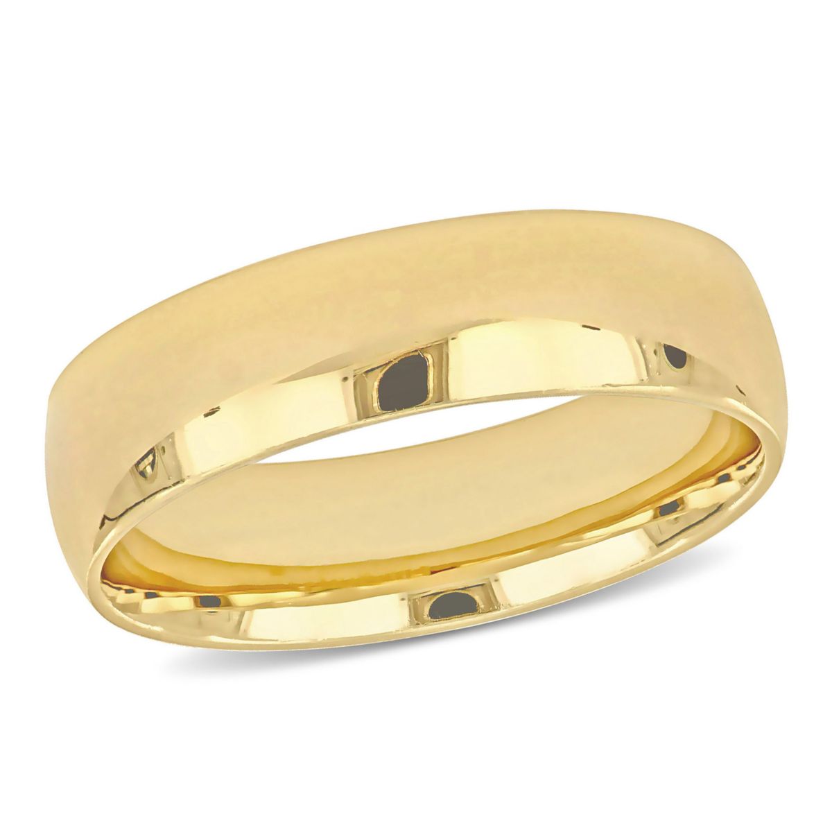 Polished Finish Mens Wedding Band in 14K Yellow Gold