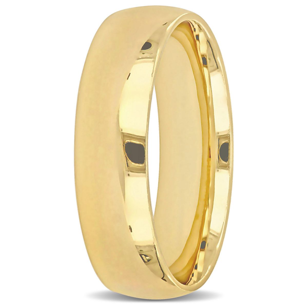Polished Finish Mens Wedding Band in 14K Yellow Gold