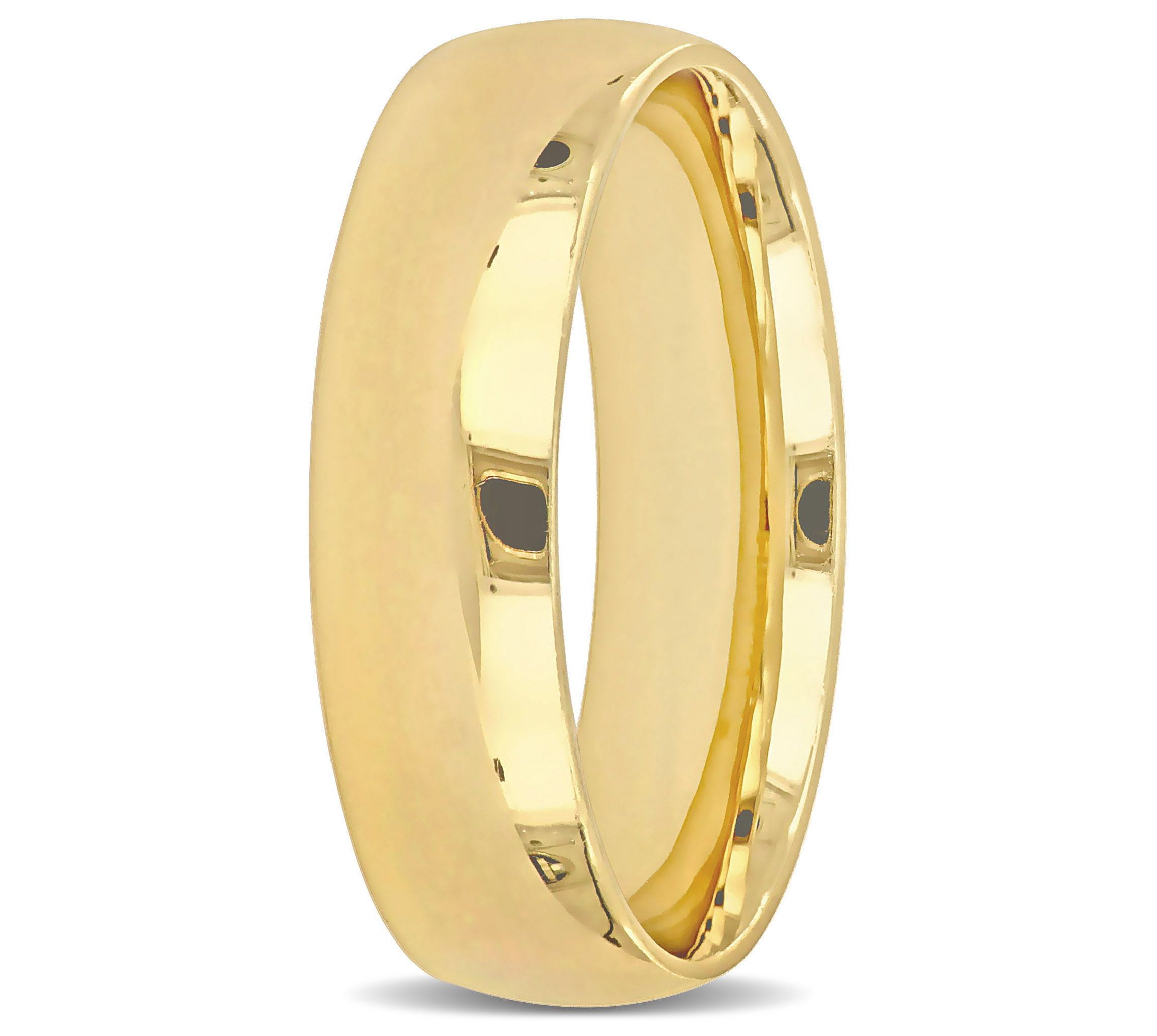Polished Finish Mens Wedding Band in 14K Yellow Gold