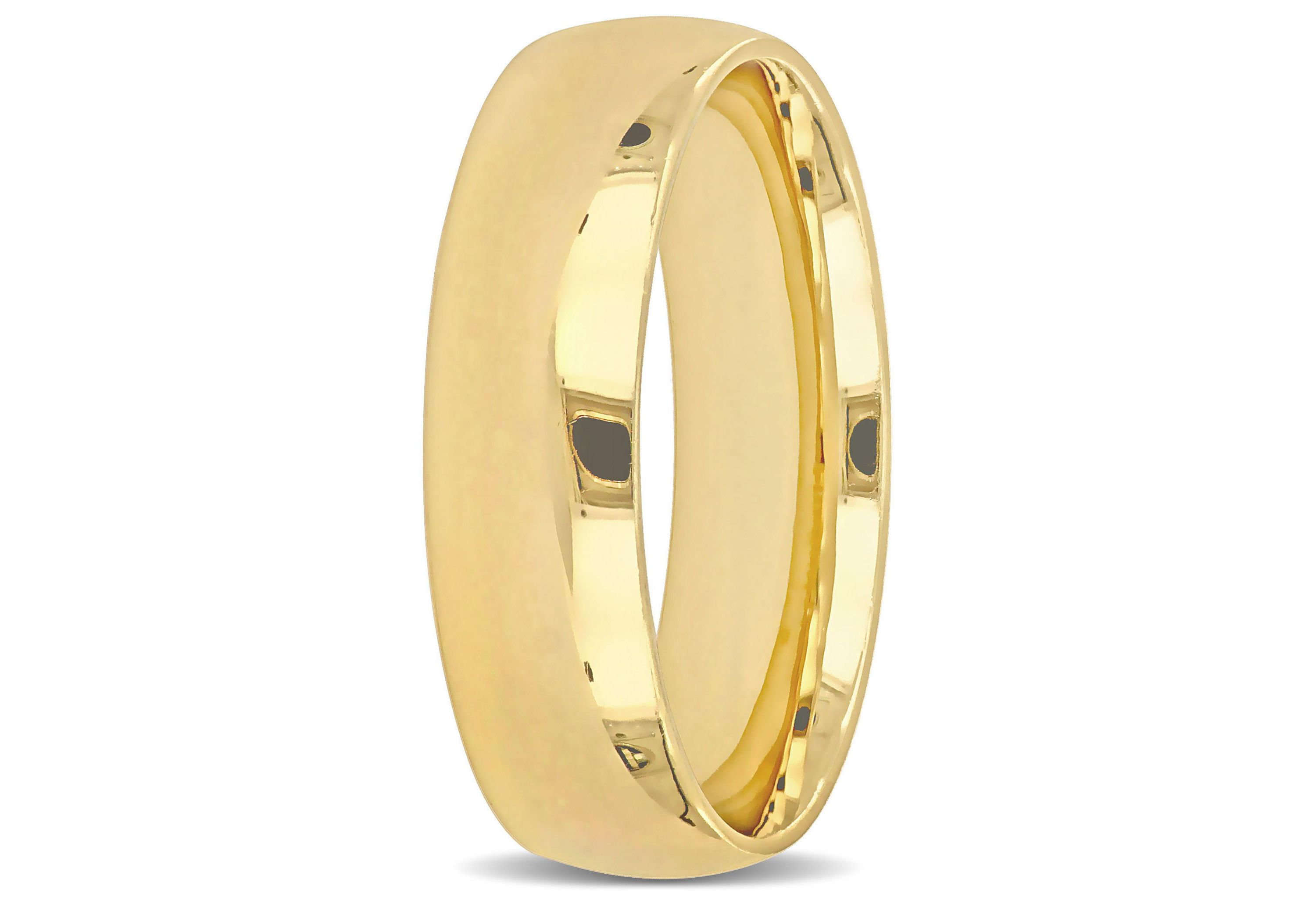 Polished Finish Mens Wedding Band in 14K Yellow Gold
