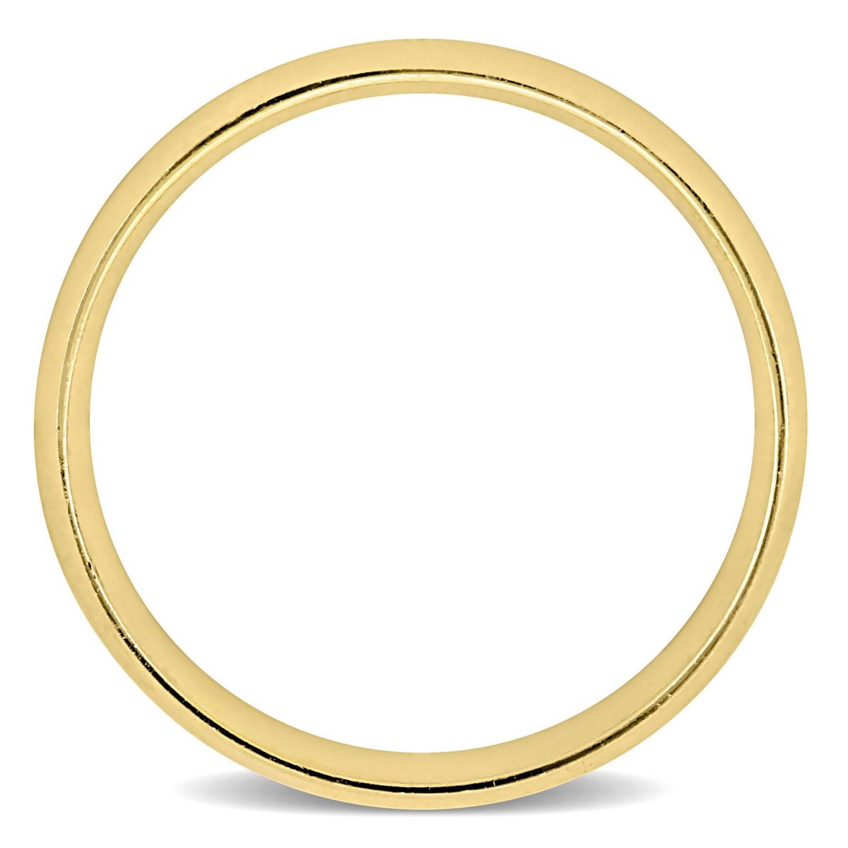 Polished Finish Mens Wedding Band in 14K Yellow Gold
