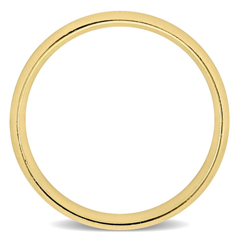 Polished Finish Mens Wedding Band in 14K Yellow Gold