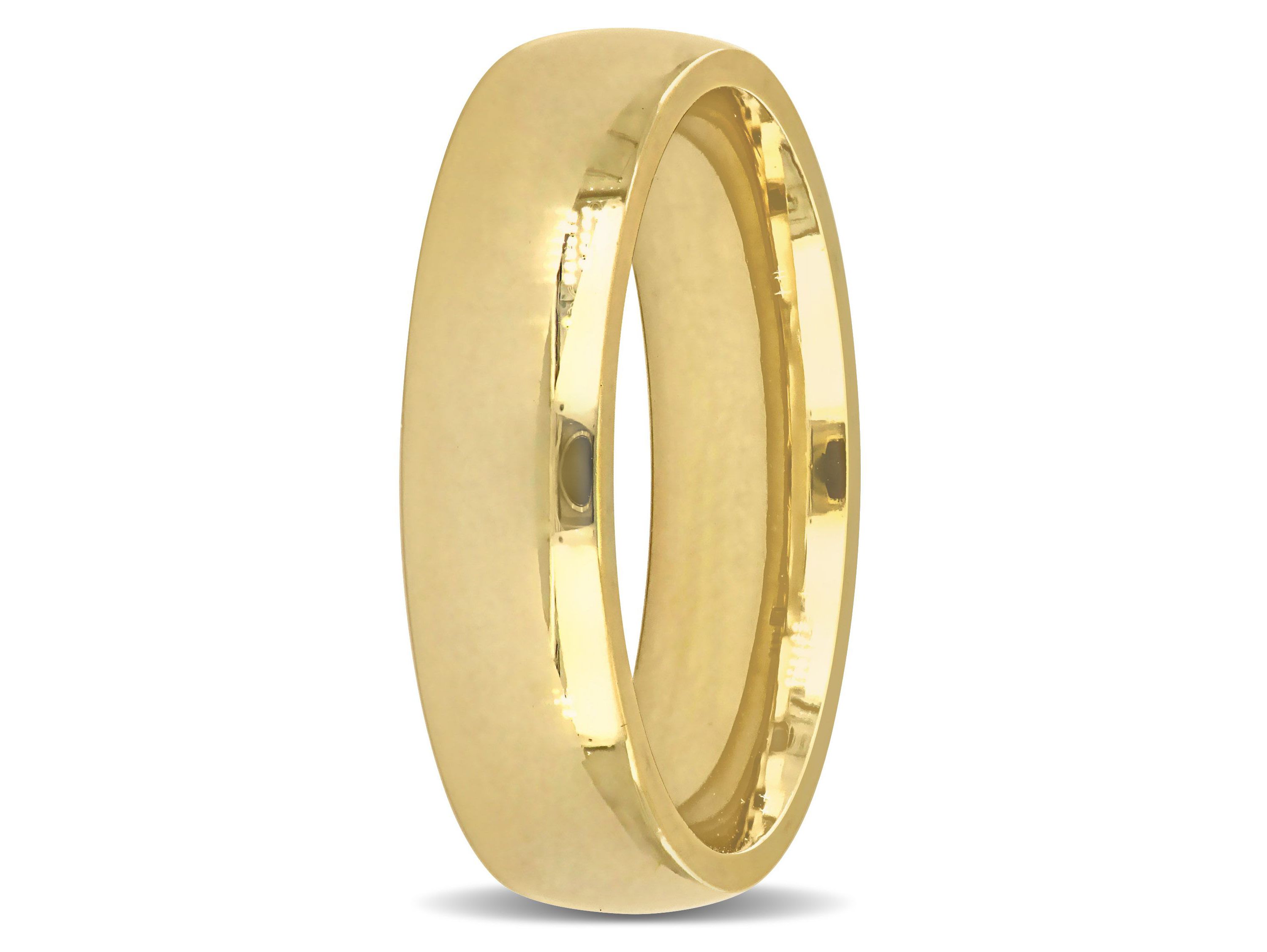 Polished Finish Comfort Fit Mens Wedding Band in 14K Yellow Gold