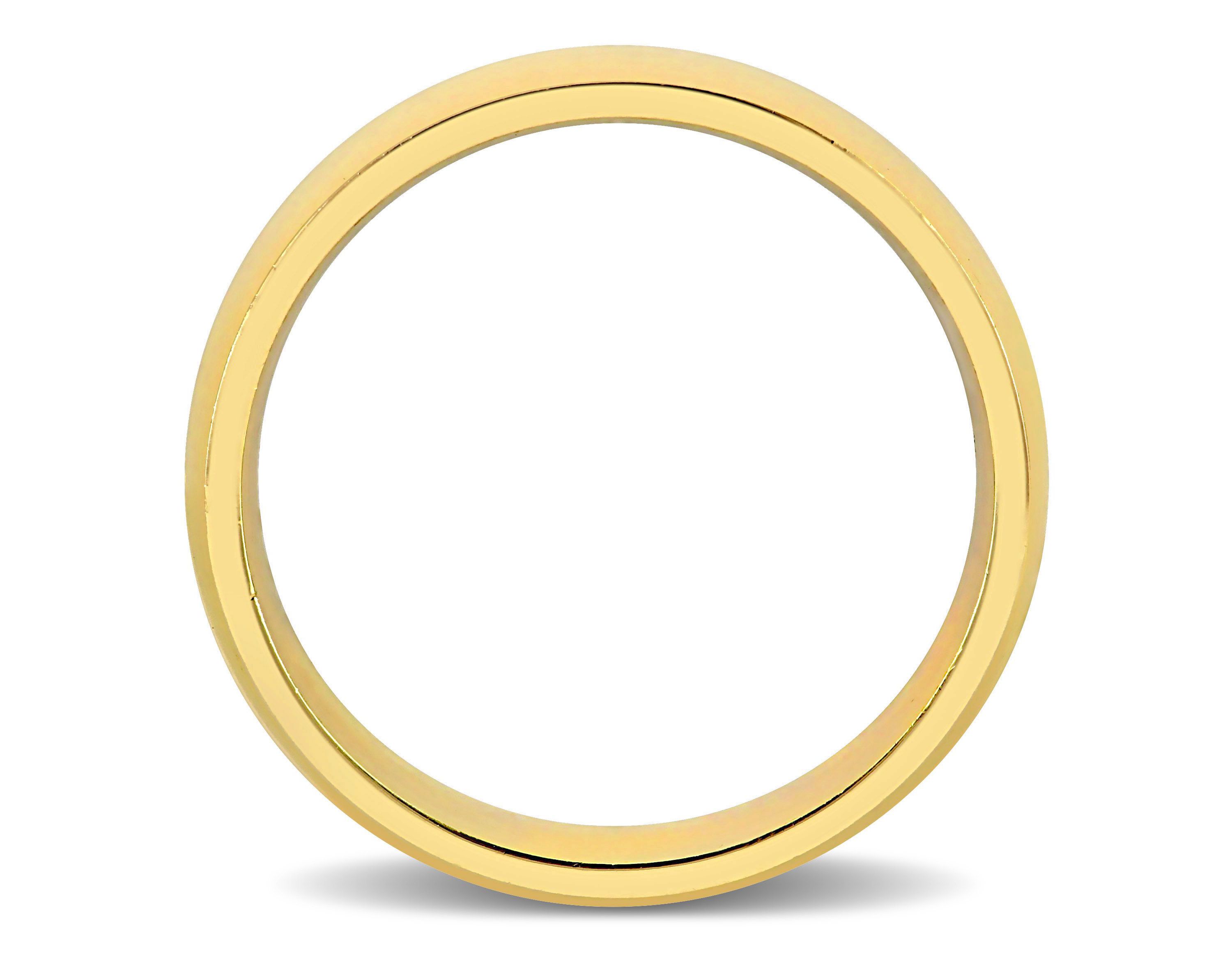 Polished Finish Comfort Fit Mens Wedding Band in 14K Yellow Gold