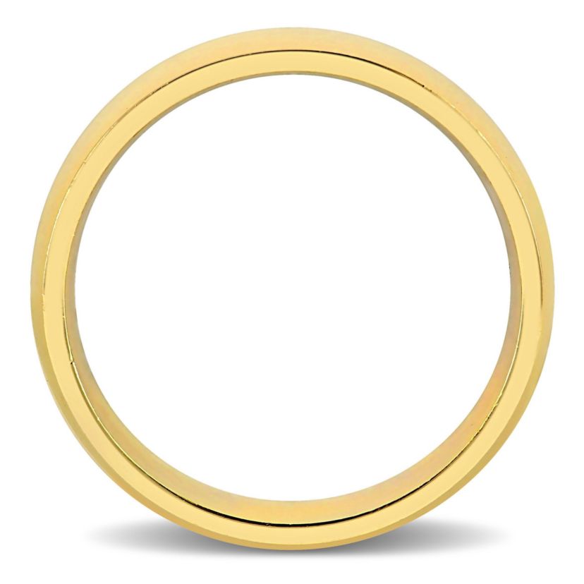 Polished Finish Comfort Fit Mens Wedding Band in 14K Yellow Gold