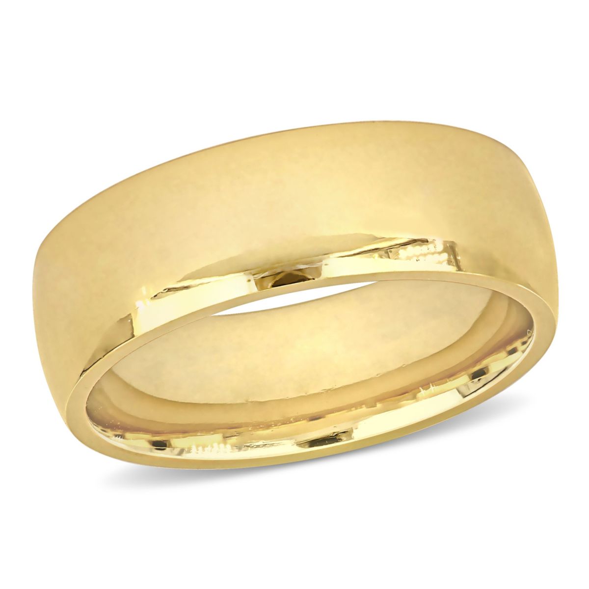 Polished Finish Comfort Fit Mens Wedding Band in 14K Yellow Gold