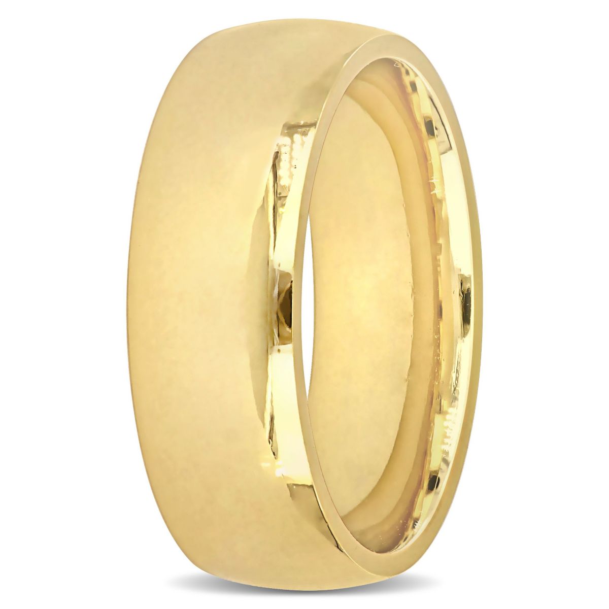 Polished Finish Comfort Fit Mens Wedding Band in 14K Yellow Gold